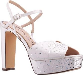 Nina Addison Slingback Peep Toe Platform Sandal in Ivory at Nordstrom, Size 6.5