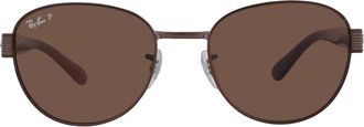 Ray-Ban Brown Polarized Square Unisex Sunglasses RB3766CH 9259AN 56