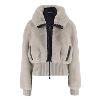 Pinko Pinko, Dames, Jassen, Beige, Maat: M Leer