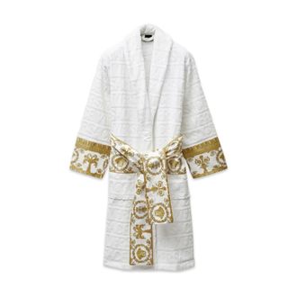Versace I Heart Baroque Bathrobe - male - Versace - Robes - White - M - Nightwear & Lounge