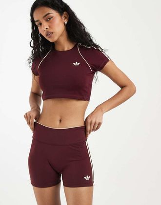 adidas adidas Originals - Sport - Pantaloncini bordeaux e crema-Rosso