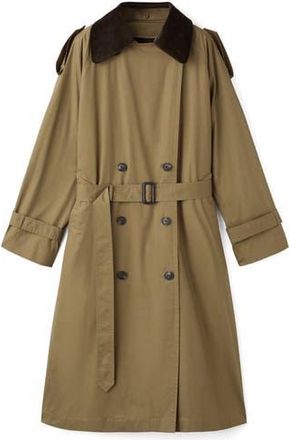 Mango Double Breasted Trench Coat in Khaki Green at Nordstrom Rack, Size Small