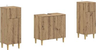 vidaXL Juego De Gabinete De Ba&ntilde;o De 2 Piezas Delft Roble Artisan Vidaxl
