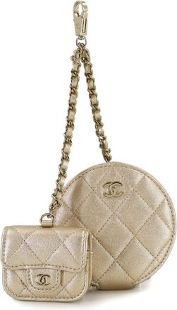Chanel Metallic Gold Leather Coin Purse/Coin Case (Pre-Owned)