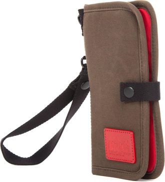 Manhattan Portage Waxed Nylon Continental Wallet in Dark Brown at Nordstrom