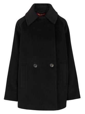 Max Mara Double-Breasted Wool Pea Coat Coats Blue