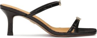 Kazar Middelh&oslash;je muiltjes - Dames - Sandalen met hakken - Zwart - 37 EU - Leer - Schoenen