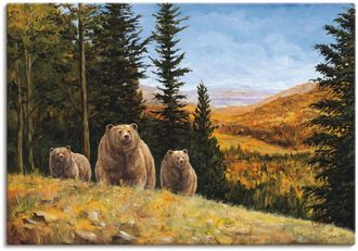 Artland Wandbild »Grizzly Bären« Wildtiere 1 Stk. tlg. als Leinwandbild, Poster in verschied. Grössen