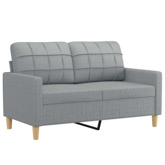 vidaXL Sof&aacute; De 2 Plazas De Tela Gris Claro 120 Cm Vidaxl