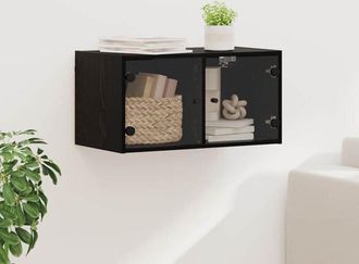 vidaXL vidaXL Armadietto a muro Rovere Nero 68 x 37 x 35 cm Legno multistrato