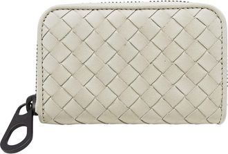 Bottega Veneta Intrecciato White Leather Coin Purse/Coin Case (Pre-Owned)