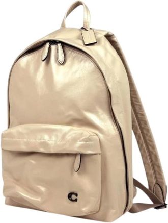 Coach Pre-owned Backpacks, female, Beige, Size: ONE SIZE Pre-owned Leather Backpack