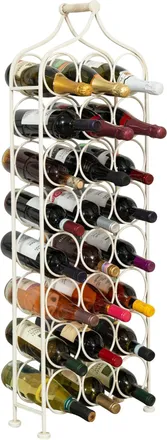 Biscottini International Biscottini - Portabotellas De Hierro Forjado Portabotellas De Vino Espumoso 106x36 Cm Expositor De Vino De Pie Para 24 Botellas Tienda De Vin