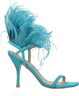 Stuart Weitzman Green Leather Stiletto Heel Womens Sandals