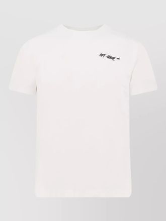 Off-white cotton crew neck short sleeve t-shirt
