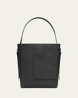 Valextra Secchiello Medium Leather Bucket Bag