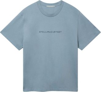 Stella McCartney Katoenen T-shirt met logoprint - Blauw