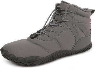 Generic Mens Winter Thick-Soled Snow Boots Mens Casual Cotton Shoes, Non-Slip and Waterproof Snow Boots (Grey, Shoe Sizes, Adult, Men, 6.5, Numeric, UK Footwe