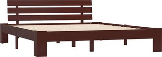 vidaXL Estructura Cama Sin Colch&oacute;n Madera Pino Marr&oacute;n Oscuro 160x200cm Vidaxl