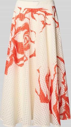 Essentiel A-Linien Midi-Rock mit Kellerfalten am Bund Modell JANGO in Weiss, Gr&ouml;&szlig;e 34