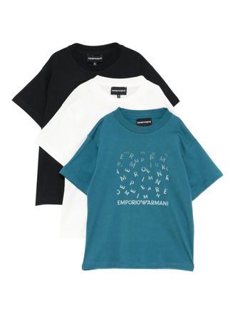 Emporio Armani logo T-shirt (set of three) - kids - Cotton - 10 yrs - Black