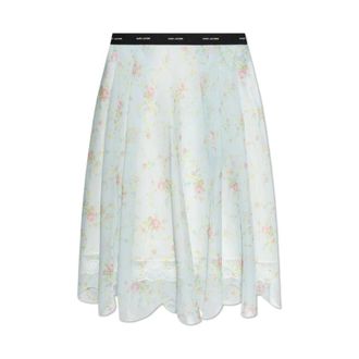 Marc Jacobs Midi Skirts, female, Blue, Size: XS Floral Motif Skirt