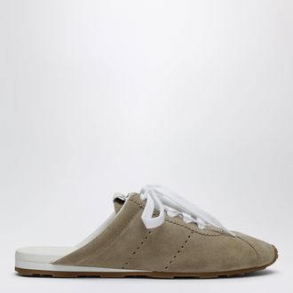Miu Miu Sabot Plume color deserto in pelle scamosciata