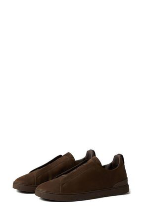 Ermenegildo Zegna Triple Stitch SECONDSKIN Sneaker in Dark Brown at Nordstrom, Size 11.5Us