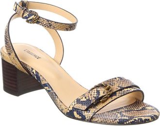 L'agence Hughette Snake-Embossed Leather Sandal