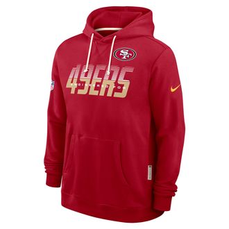 Nike San Francisco 49ers Sideline Standard Issue Nike Mens Dri-FIT NFL Pullover Hoodie in Red | 03AZ6DL9B-SX8