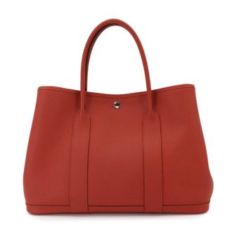 Herm&egrave;s Red Color Country Leather Handbag Tote Bag (Pre-Owned)