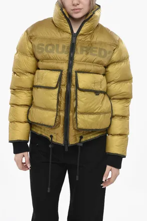 Dsquared2 Quilted Utility Puffer Jacket With Vintage Effect Dsquared2