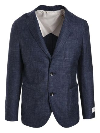 Agnona linen single-breasted blazer - Blue