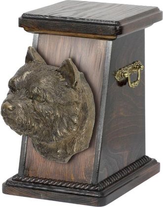 OEM Norwich Terrier - Urna Para Cenizas De Perro, Elegante Urna Con Estatuilla, Urna Conmemorativa Con Busto De Perro De Art-dog