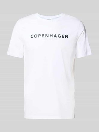 Lindbergh Lindbergh T-Shirt mit Label-Print Modell Copenhagen in Weiss, Gr&ouml;&szlig;e L
