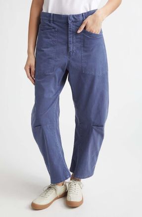 Nili Lotan Shon Stretch Cotton Pants in Vintage Washed French Navy at Nordstrom, Size 00