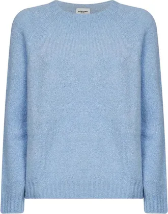 Max Mara Truien & Vesten, Dames, Blauw, M, Katoen, Trui met ronde hals