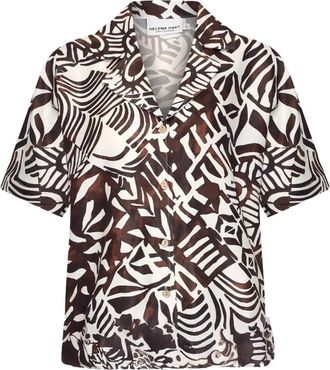 Hart by Helena Hart Fie Vinty Blouse - Dames - Overhemden - Bruin - M - Leer - Overhemden