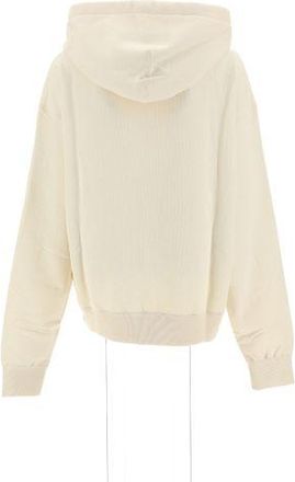 Jil Sander Womens Cotton Hoodie - Ivory - Size Medium