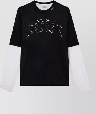 GCDS layered logo long sleeve oversized t-shirt