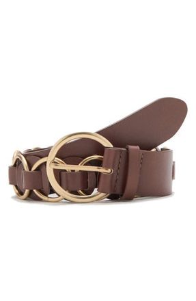 Mango Faux Leather Chain Belt in Brown at Nordstrom, Size Medium