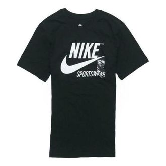 Nike Sportswear Crew Archive Logo T-Shirt Black White BV0627-010
