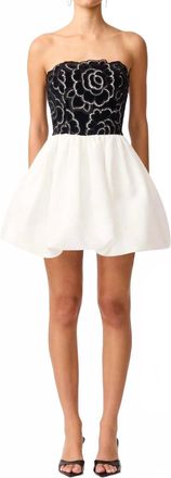 Elliatt Eris Strapless Mini Dress In Black/white