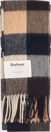 Barbour Sciarpa in 100% lana dagnello con motivo a quadri e frange