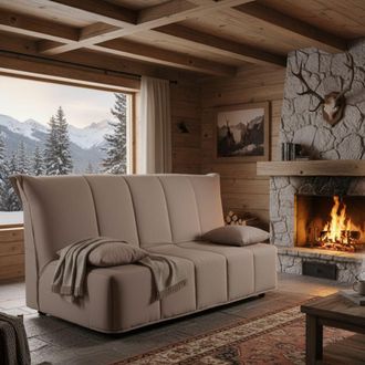 Dmora Dmora - Sofa Cama Dabald, Sof&aacute; De 2 Plazas, 100% Made In Italy, Sof&aacute; De Sal&oacute;n Con Apertura Trolley, En Tela Acolchada, Con Almohadas Incluidas, Cm 125