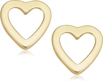 Fremada Minimalist 14k Yellow Gold Small Heart Stud Conch Cartilage Earrings