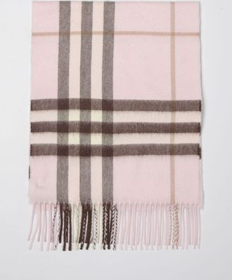 Burberry Sciarpa in puro cashmere con motivo check e frange