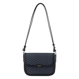 Pourchet Tassen, Dames, Blauw, ONE Size, Leer, Petit port&eacute; travers &agrave; rabat