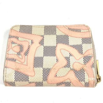 Louis Vuitton Damier Azur Pink White Damier Azur Coin Purse/Coin Case (Pre-Owned)