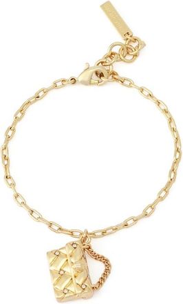 Kurt Geiger Quilt Kensington Bag Pendant Bracelet in Gold at Nordstrom
